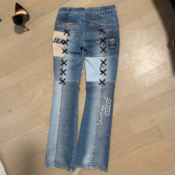 Pepe Jeans Multicolor Patchwork sporty lace up vintage rare - Picture 2 of 4